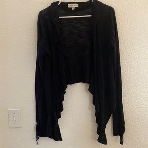 Sweater, open tapered style, tight throughout arms. Black, Size S